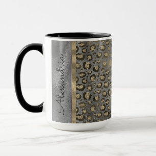 Mug Empreinte de léopard Gold Parties scintillant sur