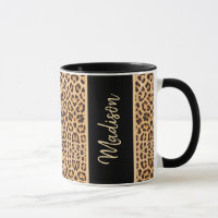 Empreinte de léopard moderne Noir personnalisé