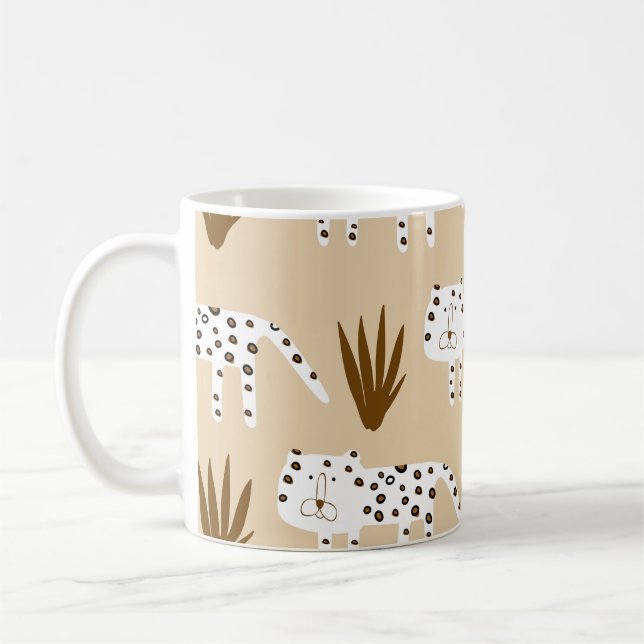 Mug Empreinte de léopard : Motif intemporel. (Gauche)