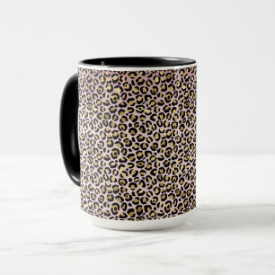 Mug Empreinte de léopard noir rose Ombre Gold    