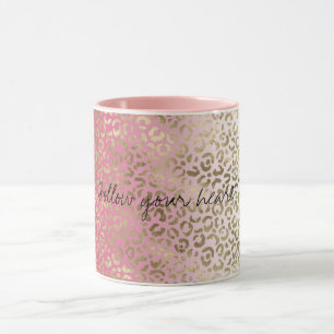 Mug Empreinte de léopard Ombre blanc rose       
