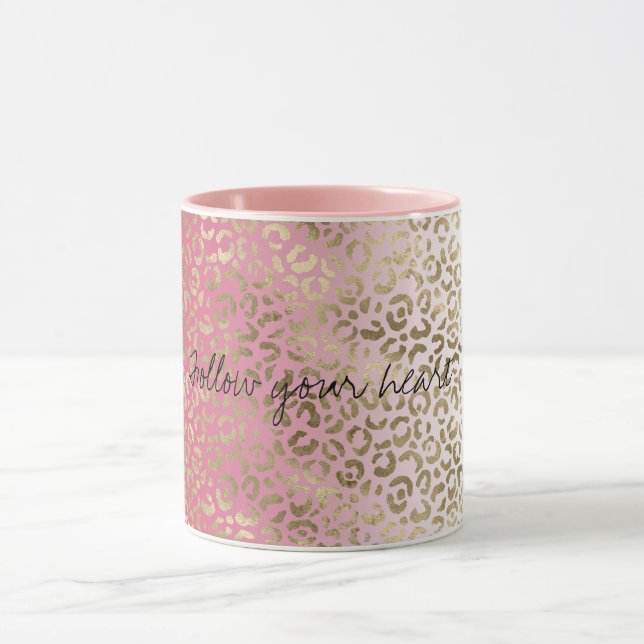 Mug Empreinte de léopard Ombre blanc rose        (Centre)
