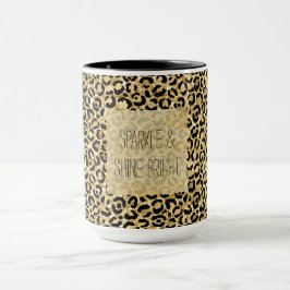 Mug Empreinte de léopard Parties scintillant Black Gol
