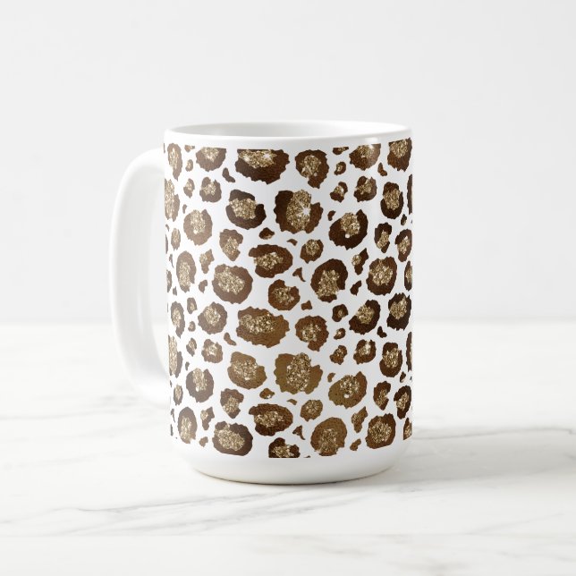 Mug Empreinte de léopard Parties scintillant or (Devant gauche)