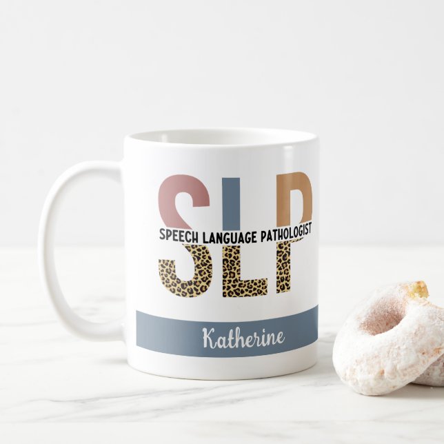 Mug Empreinte de léopard Pathologiste de la parole per (Avec donut)
