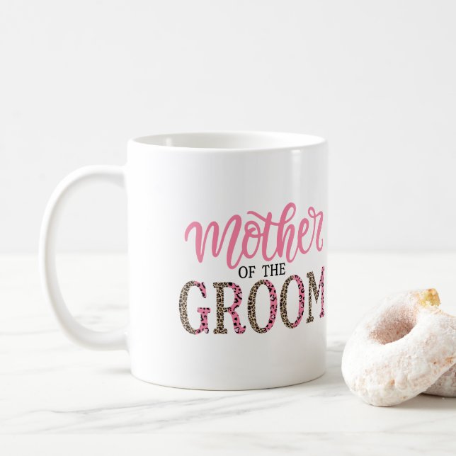 Mug Empreinte de léopard personnalisé Mère de Groom Ca (Avec donut)