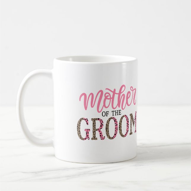Mug Empreinte de léopard personnalisé Mère de Groom Ca (Gauche)
