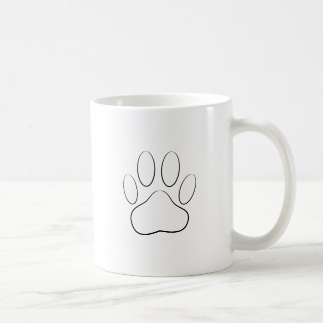 Mug Empreinte de patte blanc (Droite)