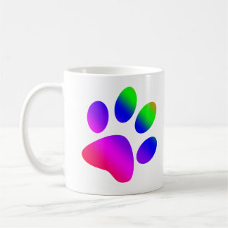 Mug Empreinte de patte d'animal arc-en-ciel