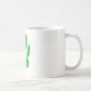 Mug Empreinte de patte de chien de feuillage vert