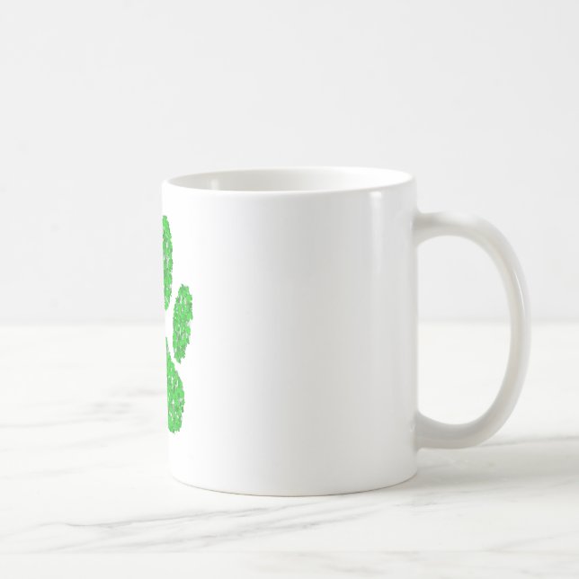 Mug Empreinte de patte de chien de feuillage vert (Droite)