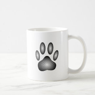 Mug Empreinte de patte de chien en dégradé noir et bla