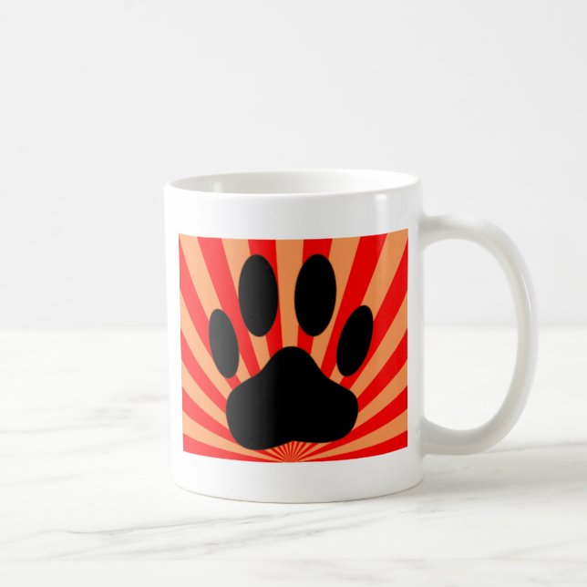 Mug Empreinte de patte de chien radiant (Droite)