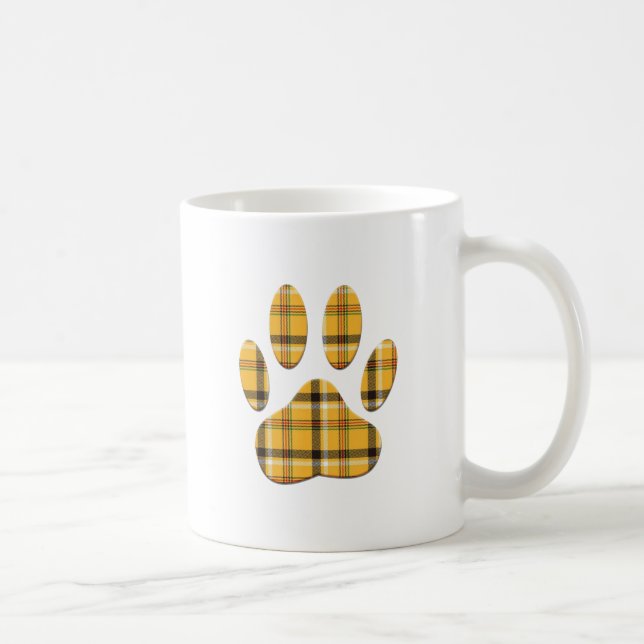 Mug Empreinte de patte de chien Tartan (Droite)