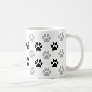 Mug empreinte de patte de chiot noir et blanc
