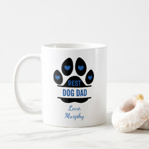 Mug Empreinte de patte personnalisée du meilleur papa 