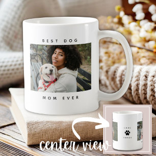 Mug Empreinte de patte photo moderne Best Dog Mom Ever