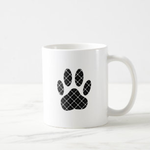 Mug Empreinte de patte Tartan Noir Et Blanc
