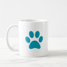 Mug "Empreinte de patte turquoise"