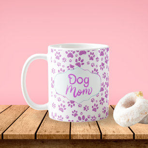 Mug Empreintes de patte de maman chien en paillettes v