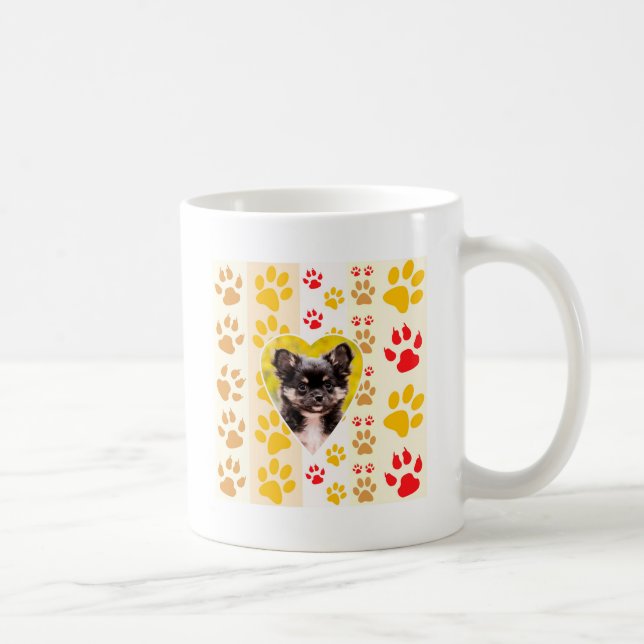 Mug Empreintes de pattes cardiaques du Chihuahua (Droite)