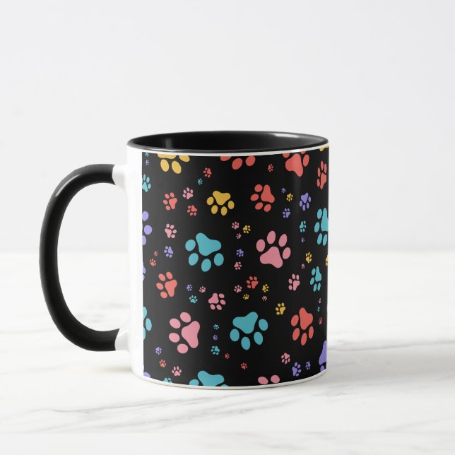 Mug Empreintes de pattes colorés (Gauche)