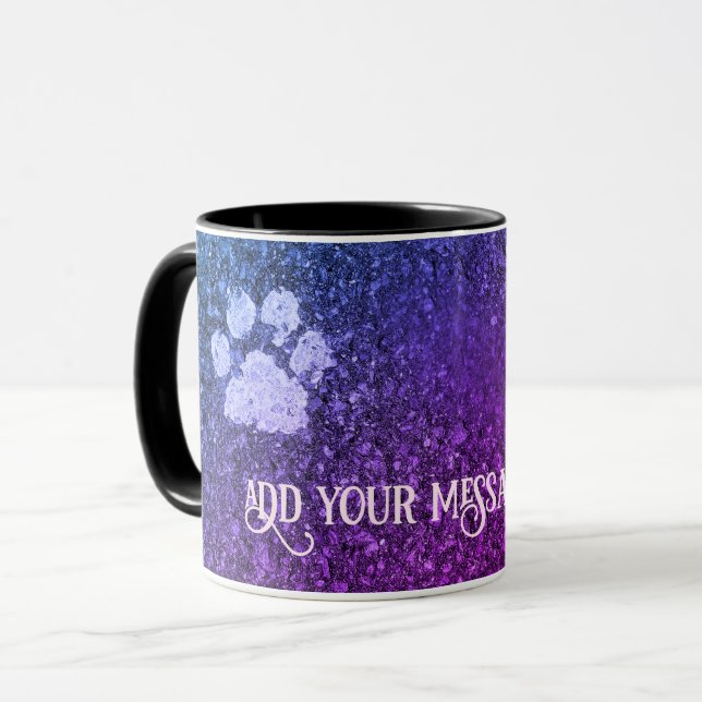 Mug Empreintes de pattes de chien peindre sur l'asphal (Devant gauche)