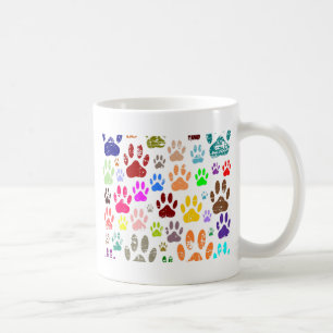 Mug Empreintes de pattes de chiens colorés en détresse