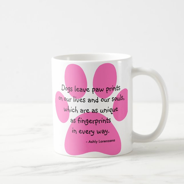 Mug Empreintes de pattes personnalisés de congé de (Droite)