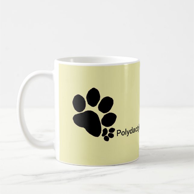 Mug - empreintes de pattes polydactyles (lisse) (Gauche)