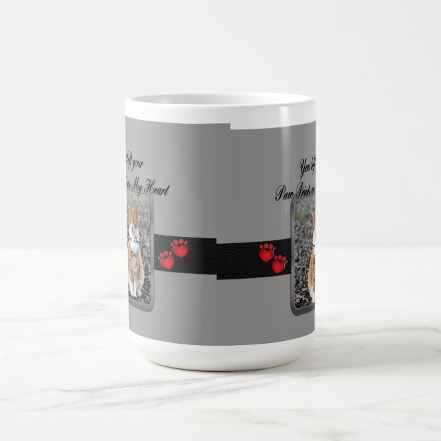Mug empreintes de pattes sur My Heart Grey (Centre)