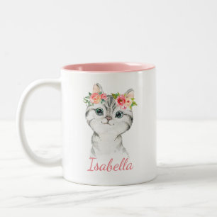 Mug en aquarelle pour enfants avec chaton