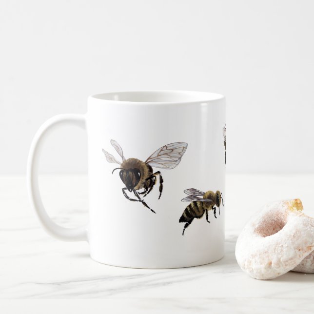 Mug en céramique d'abeille de miel (Avec donut)