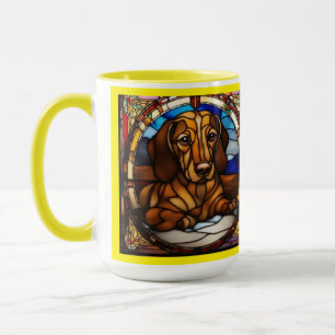 Mug en céramique de café avec un dachshund mignon