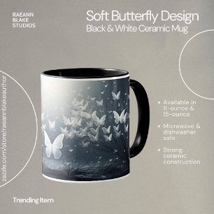 Mug en céramique design papillon doux