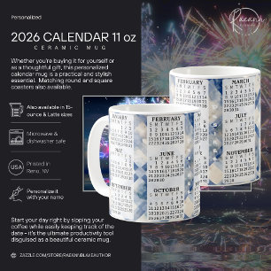 Mug en céramique personnalisé de 11 oz. Calendrier