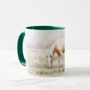 Mug en céramique représentant un cheval Palomino p
