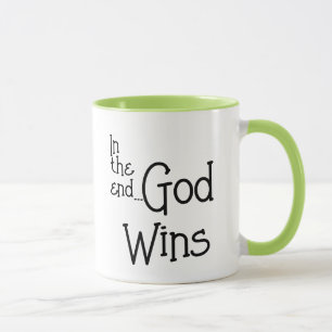 Mug En fin de compte...Dieu gagne mignonne grenouille 