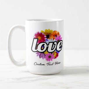 Mug En Fleur - Amour avec Bouquet floral rond