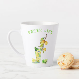 Mug en latte à boire au citron - Texte personnalis