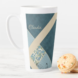 Mug en latte à écailles bleues