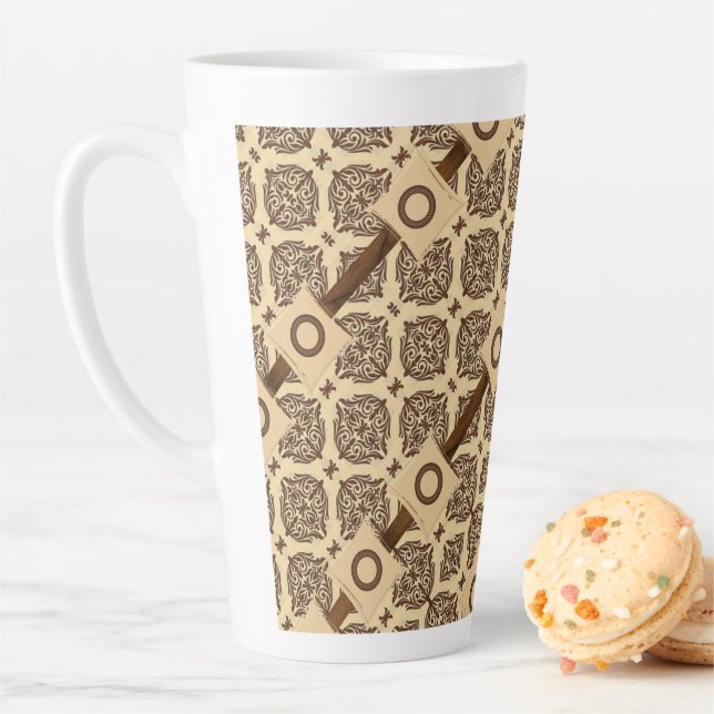 Mug en latte de bande circulaire Brown (En situation)