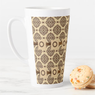 Mug en latte de bande circulaire Brown