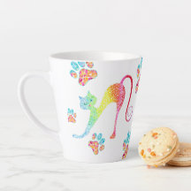 Mug en latte de chat coloré