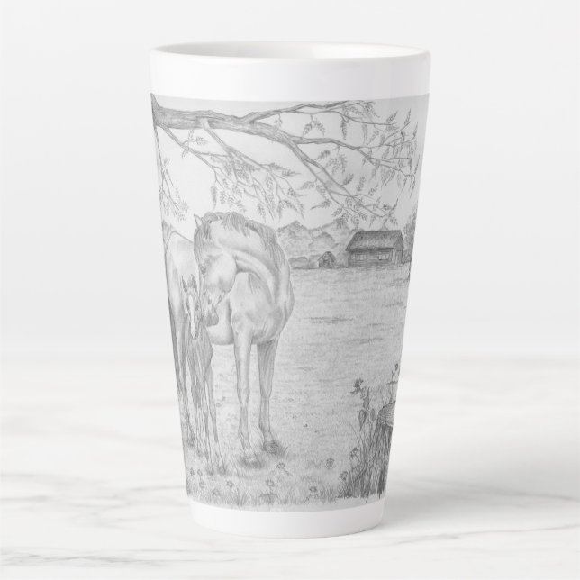 Mug en latte de jument et de poulain (Devant)