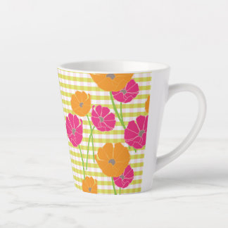 Mug en latte fleuri et En vichy