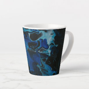 Mug en latte liquide psychédélique bleu foncé