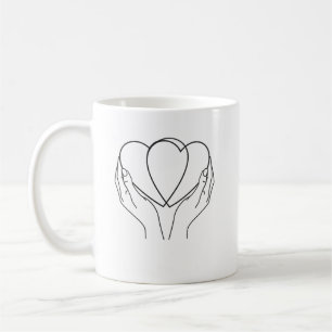 Mug en ligne artistique Minimalist Hearts & Hands