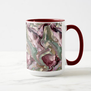 Mug en marbre Blush Sage Luxe Tasse à café abstrai