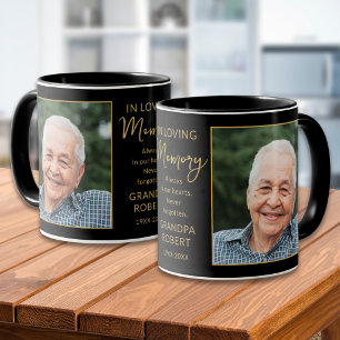 Mug En Mémoire Affectueuse 2 Mémorial Photo Noir Et Or